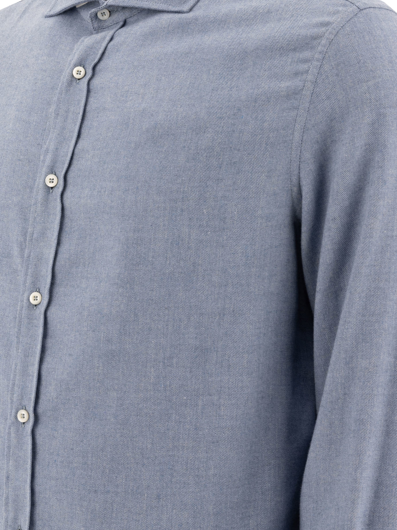 BRUNELLO CUCINELLI Light Blue Cotton-blend shirt